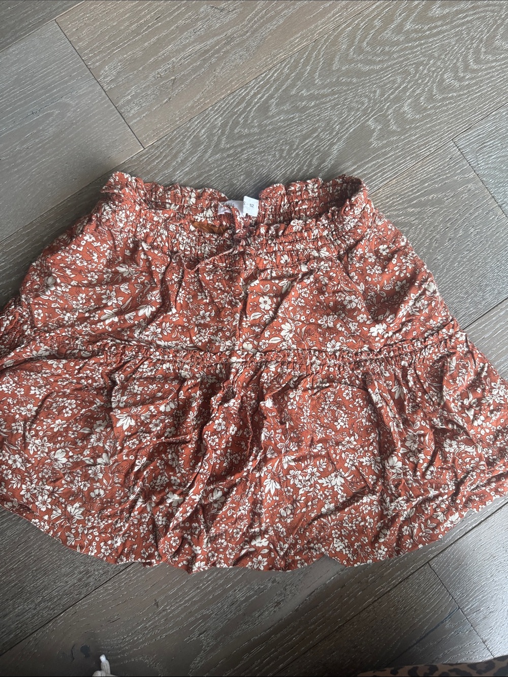 Zara Rust Floral Tiered Skirt